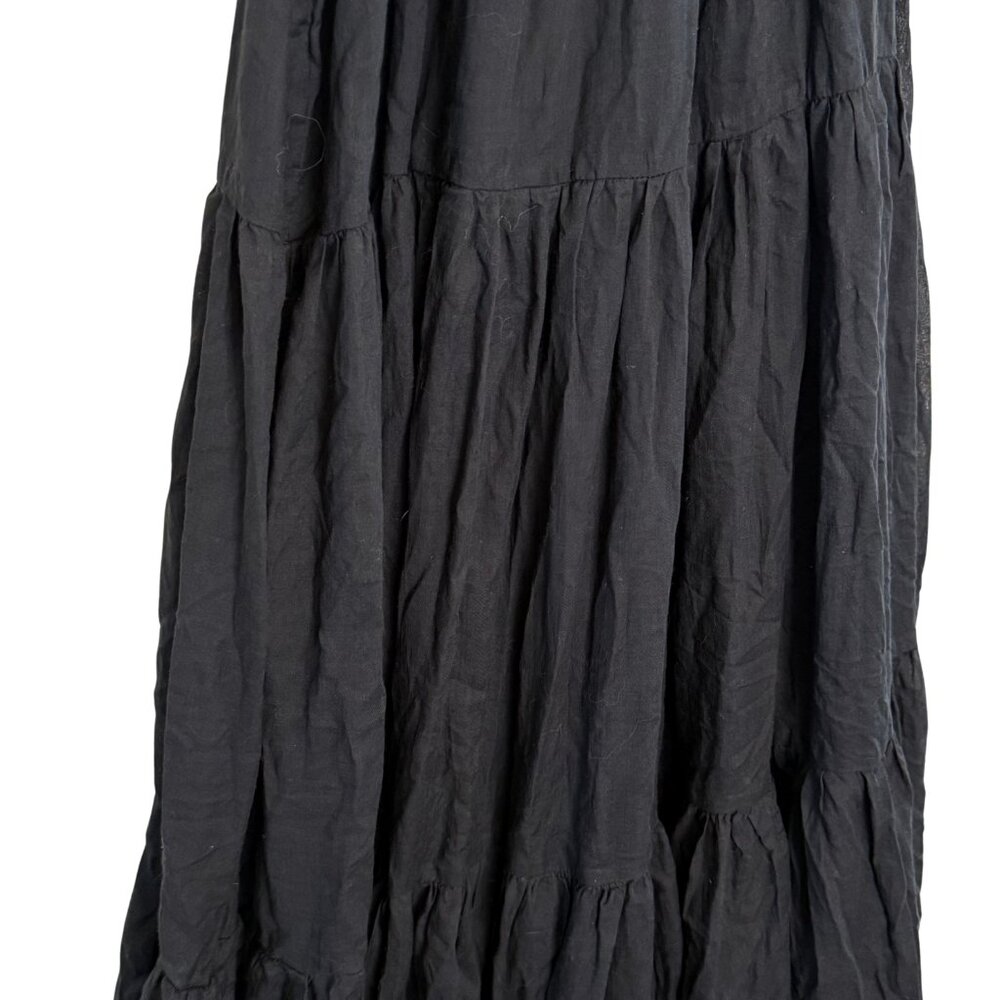 Anthropologie‎ Erika Pena Black Ruffled Voile Tiered Maxi Dress - NWT - Size M/L - Picture 9 of 11